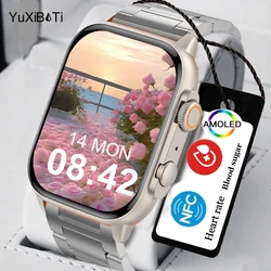 Reloj inteligente serie Ultra 10 para hombre y mujer, accesorio de pulsera resistente al agua con llamadas, Bluetooth, carga inalámbrica, pantalla de 2024 pulgadas, NFC, para IOS, 1,96