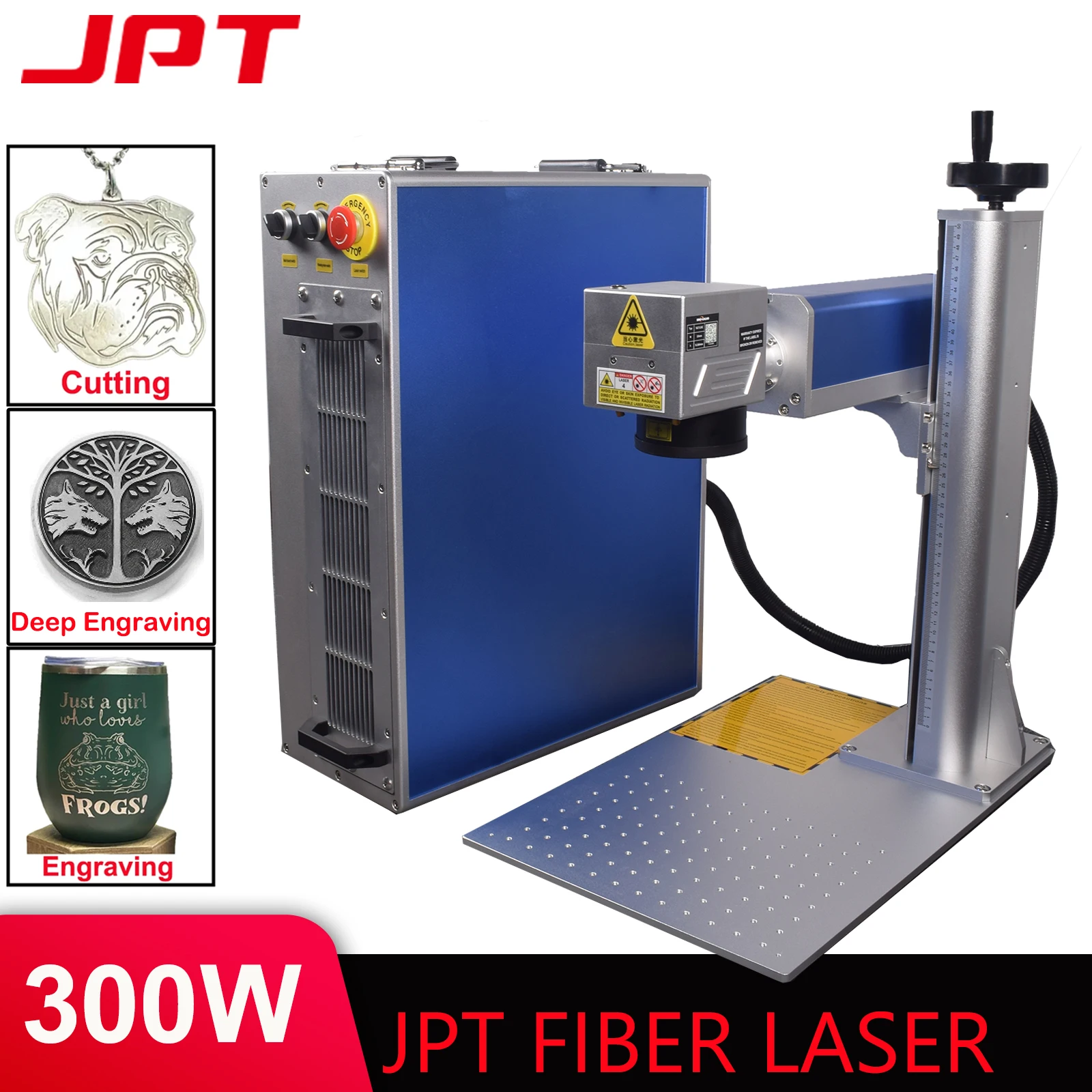 300W Galvo Fiber Laser Marking Machine JPT 300W MOPA JPT 200W For Gold Silver Jewelry Metal Engraving Cutting 110*110MM