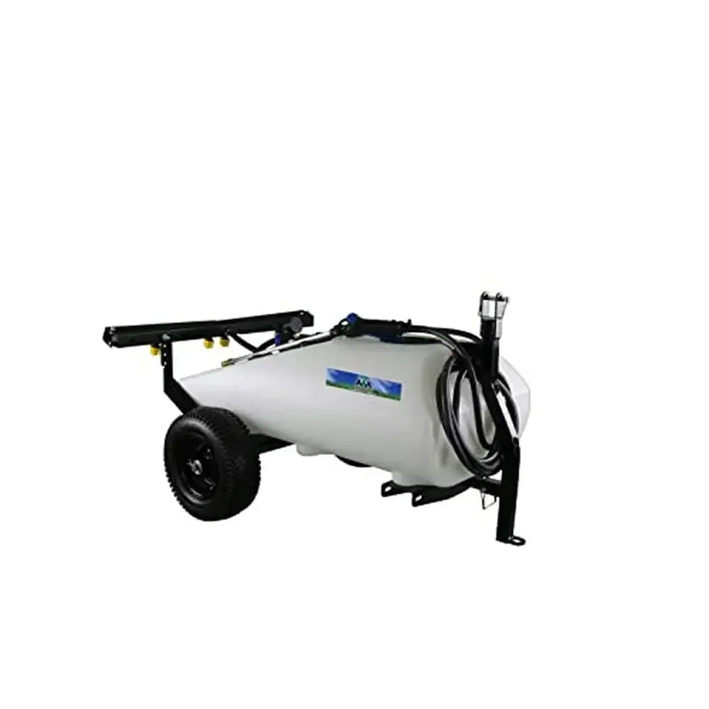 24-Gallon Deluxe Trailer Broadcast Sprayer 7ft Swath 2.2GPM 70PSI Everflo Pump Foldable Boom Low Center of Gravity Heavy-Duty