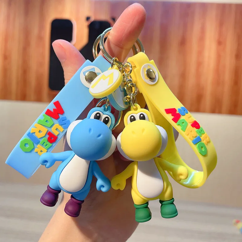 

Game Super Mario Bros Keychain Action Figure Cute Mary Dinosaur PVC Keyring Bag Pendants Toy Car Keys Decoration Birthday Gifts
