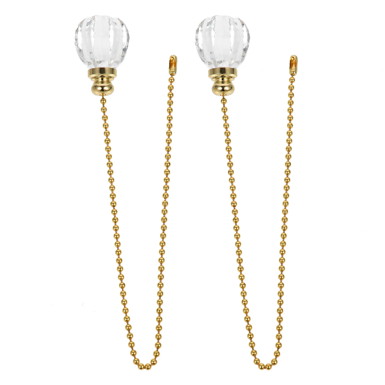 

2Pcs Crystal Beaded Ceiling Fan Pull Chain Iron Extension Easy Snap Connector Adjustable Length Fan Pull Chain Decorative Light