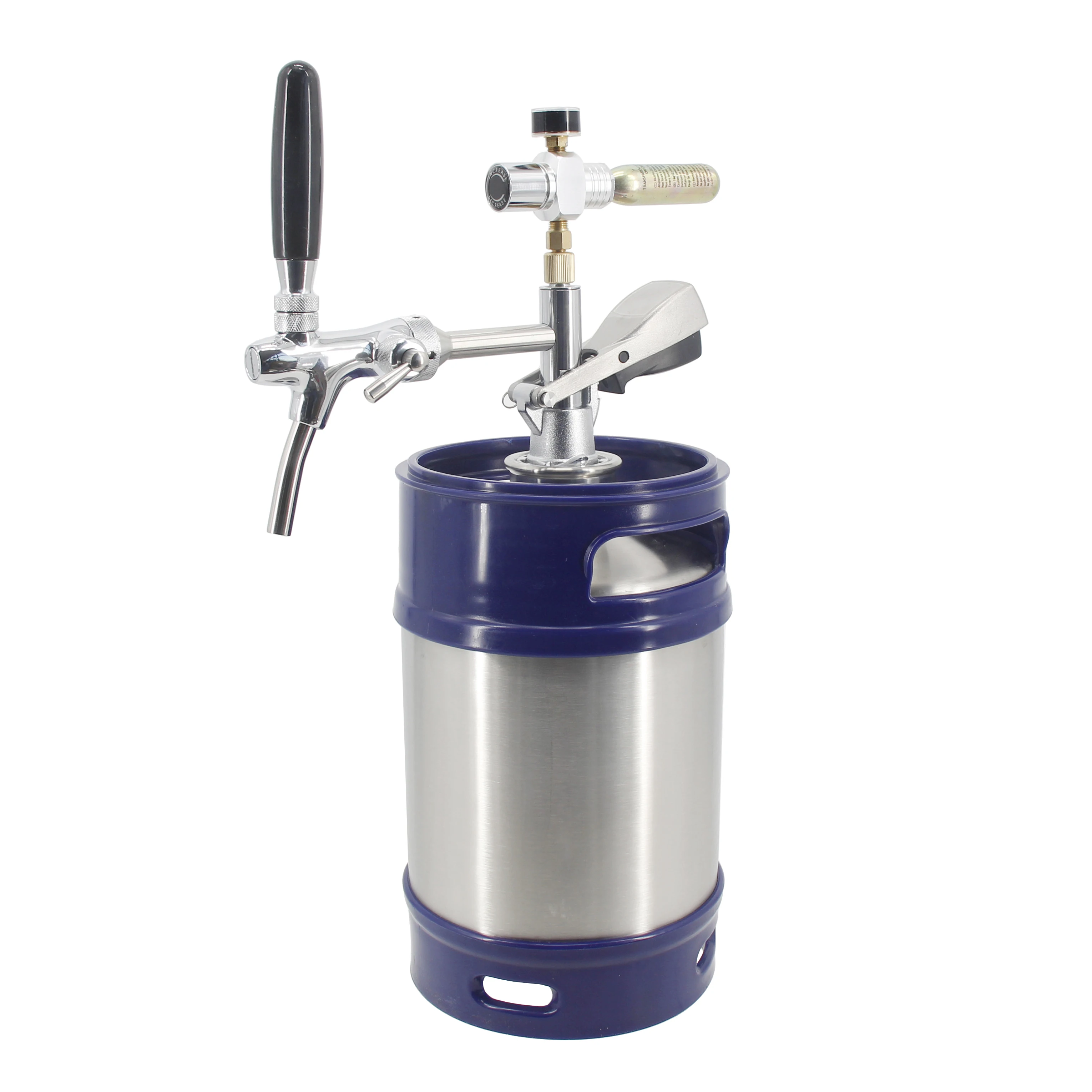 Plastic Handle Bottom Mini Keg 5L/128OZ with Type S Spear Single Wall Portable Ball Lock Spear Works Craft Beverage