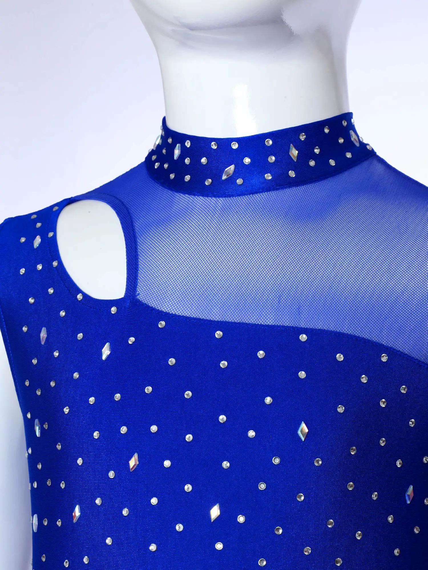 الأطفال الفتيات الحديثة الغنائية ملابس رقص الجمباز فستان لامعة الراين بقماش شفاف التزلج الجمباز البهلوانية القراص فساتين