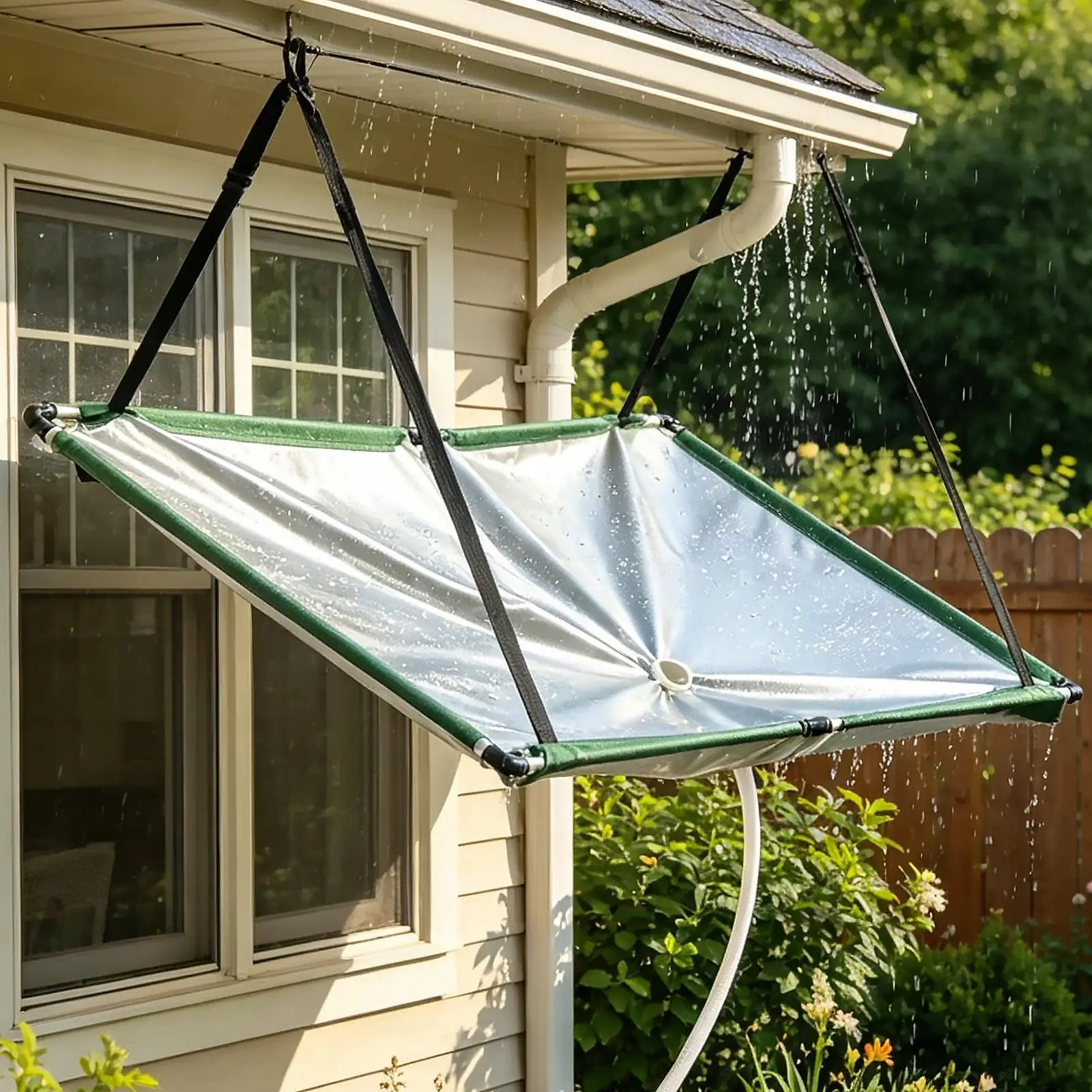 Rain Collector for Garden Water Harvester Cloth with Hose Rain Catcher Filter for Lawn Outdoor Backyard Garden Balcony Camping