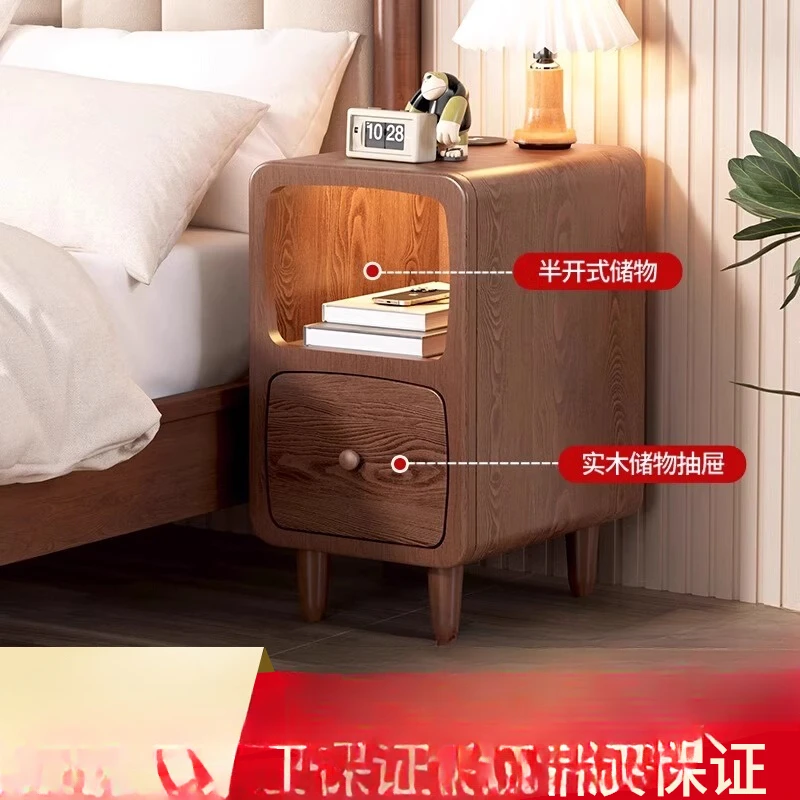 

yyhcExtremely narrow bedside table 2024 new 25cm30 children's small solid wood bedside cabinet, slit intelligent storage cabinet