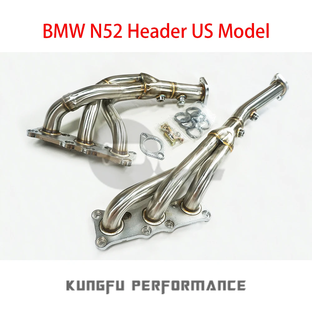 KUNGFU PERFORMANCE SS304 Classic Exhaust N52 Header For US N53 E70 E82 E87 E88 E90 E91 E92 E81 128i 325i 325xi 330i 330xi X1 X5