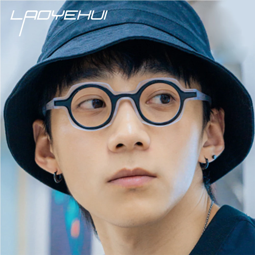 Polygonal Men's Myopia Glasses Small Frame Anti Blue Rays Optical Prescription Reading Eyeglasses Fashion Transparent Glasses