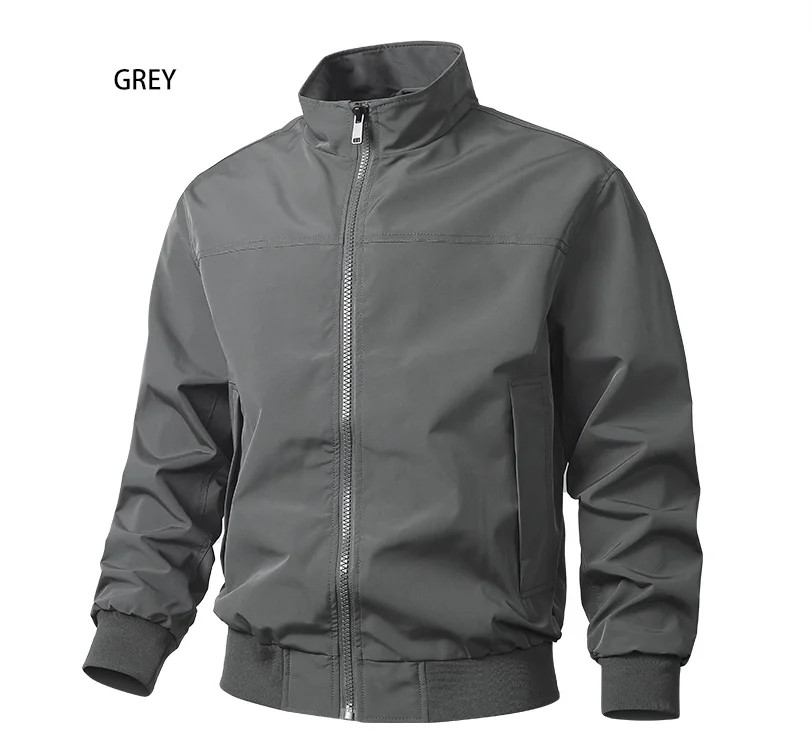 Fashionable and minimalist men's stand up collar jacket men's autumn 2025 men's loose top workwear jacket