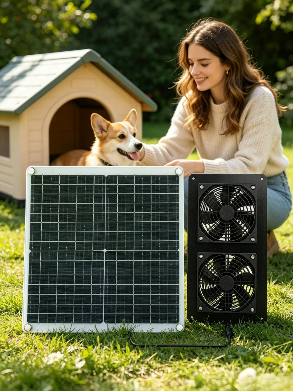 20w-monocrystalline-silicon-solar-panel-dual-vent-fan-ip65-rainproof-outdoor-cool-system-for-rv-camper-greenhouse-chicken-coop
