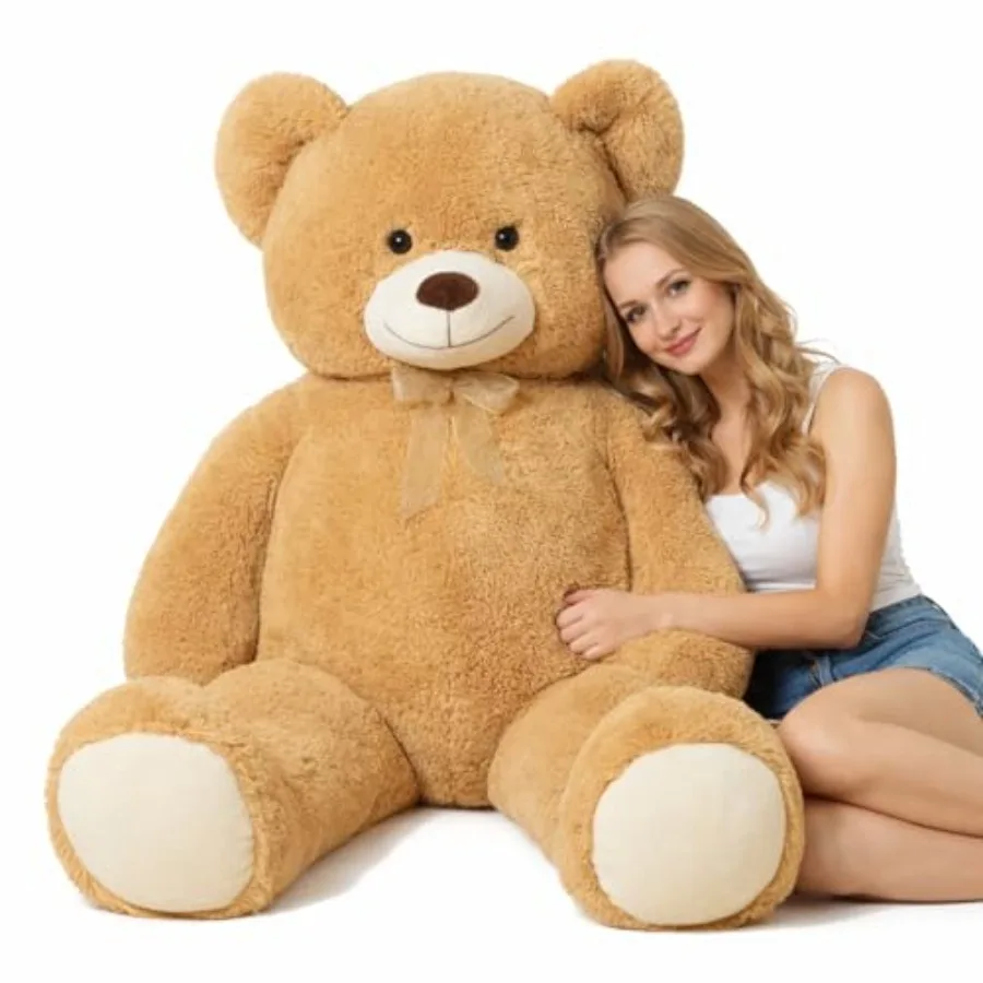 

Плюшевый медведь HollyHOME Giant Teddy Bear, 5 футов (152 см), большой мягкий игрушечный медведь, подарок на день рождения, День святого Валентина, для девушки, 60 дюймов (152 см), цвет бежевый.