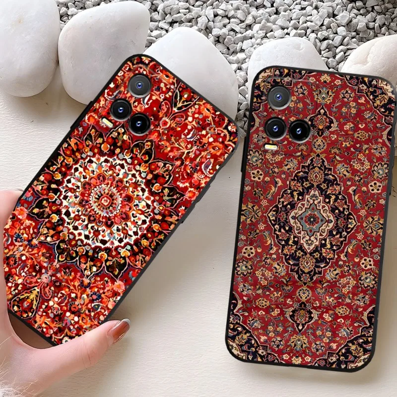 Persian Carpet Floral Pattern Phone Case For VIVO T1 Y33S Y31 Y21 Y76S Y74S Y73 X80 NEO5 IQOO Z6 9 NEO5SE S12PRO Y26S V23 PRO