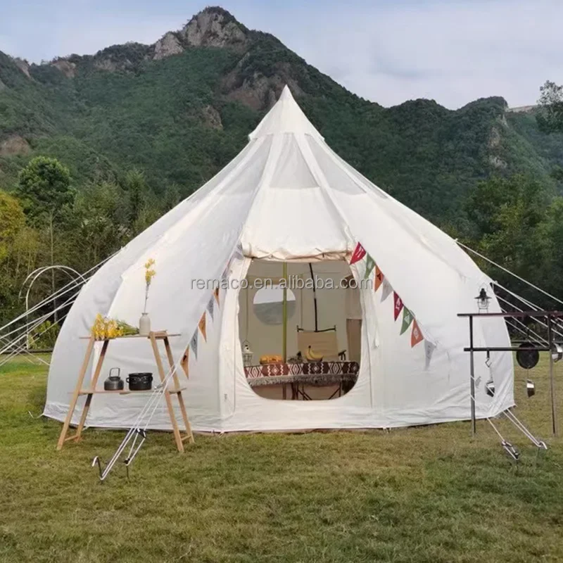 Outdoor Camping Star Yurt Waterproof Anti-Sun-thickened Large Multi-Person Dome Glamping Tent Transparent Luxury Hotel Bell Tent