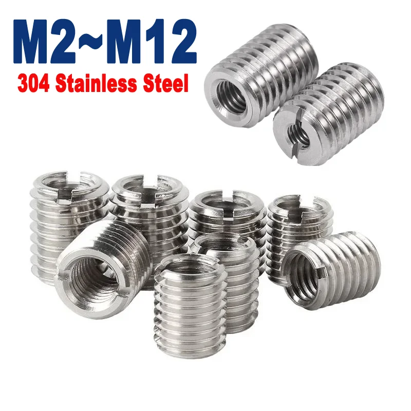 

M2 M2.5 M3 M4 M5 M6 M8 M10 M12 Slotted Inside Outside Self Tapping Thread Insert Adapter Screw Nuts Sleeve Converter Nut