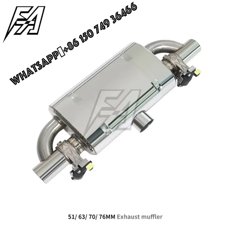 

Universal 51mm/63mm/70mm/76mm Double Outlet Electronic Valve Exhaust Muffler with Remote Control 304 Stainless Steel Car Exhaust