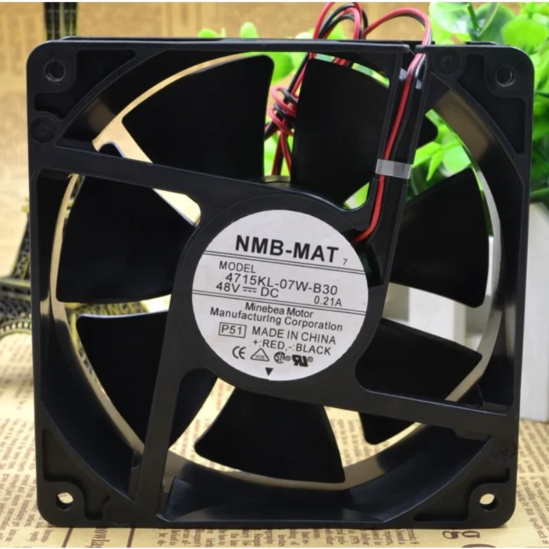 

Original Cooler Fan For NMB 4715KL-07W-B30 12038 48V 0.21A Frequency Converter Cooling Fan 12cm 120X120X38mm