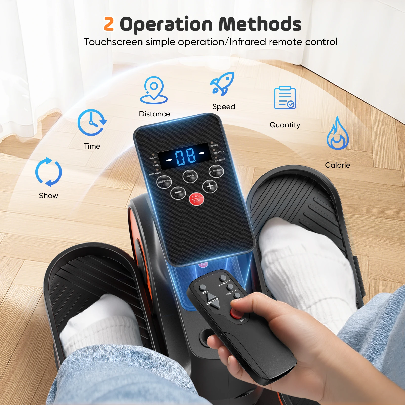 Maszyna eliptyczna pod biurkiem Domowy przyrząd do ćwiczeń nóg w kształcie elipsy z 12 regulowanymi prędkościami Cichy i przenośny przyrząd do ćwiczeń na pedałach