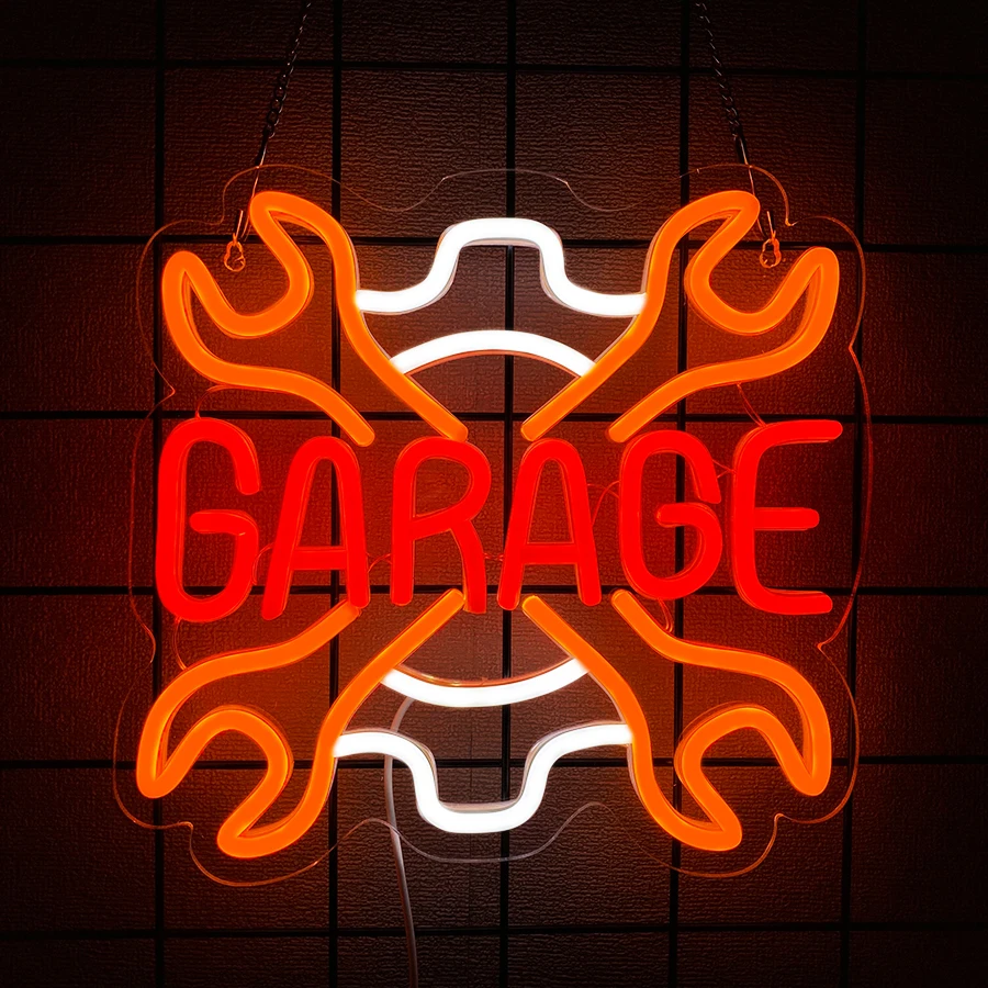 Car Maintenance Series Neon Signs, Tools Led Icon Usb Powered, Used For Man Caves, Garages, Workshops, Auto Parts Stores Decor.
