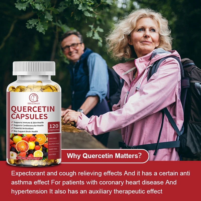 BBEEAAUU Quercetin Vegetarian Capsule with Zinc Antioxidant Skin Beauty Heart&brain health Respiratory Health Respiratory Health