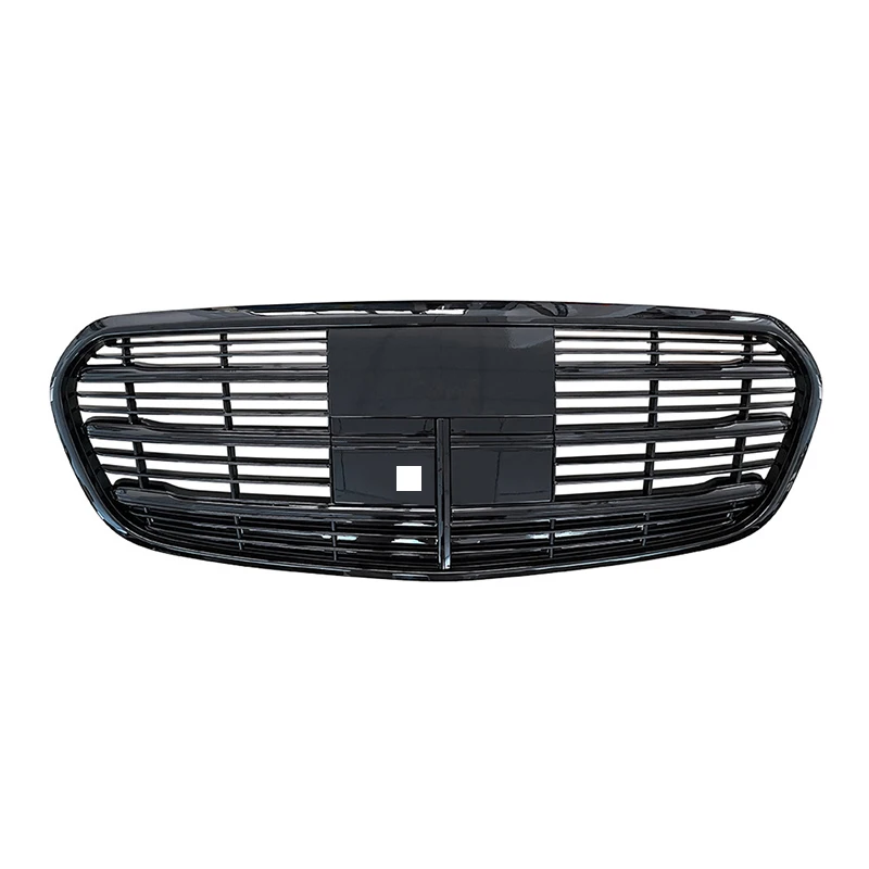 Black Front Radiator Grille Grill Bumper Chrome Trim For Mercedes Benz S Class W223 S450L S500L S580L S350d For AMG Line