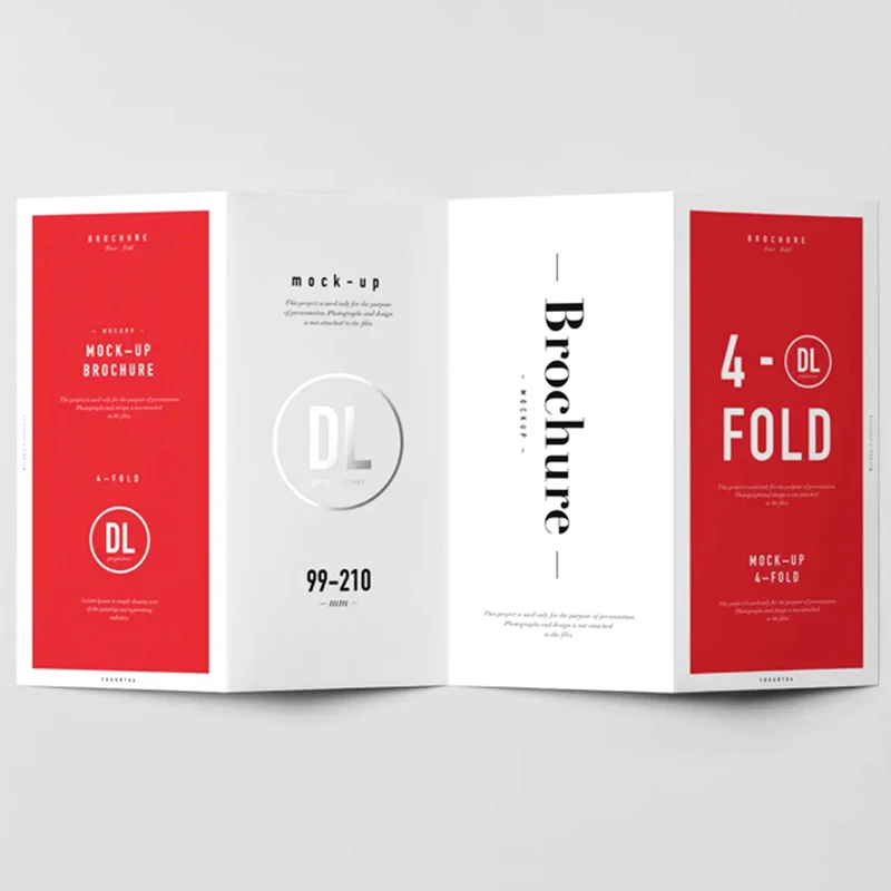 Customized product.Cheap Price Booklet Printing Custom 4 Fold DL Brochure Mockup Leaflet Flyer Printing