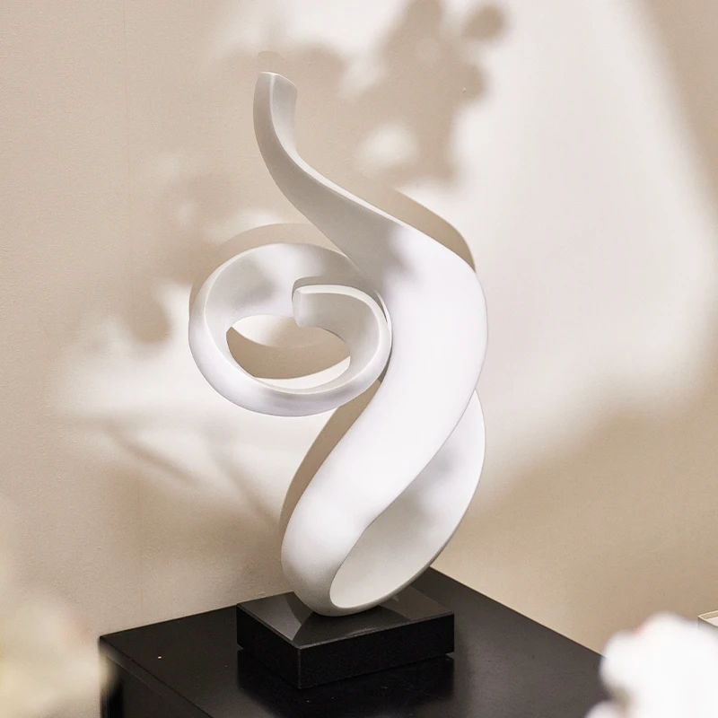 Nordic modern abstract style white resin desktop home decoration display