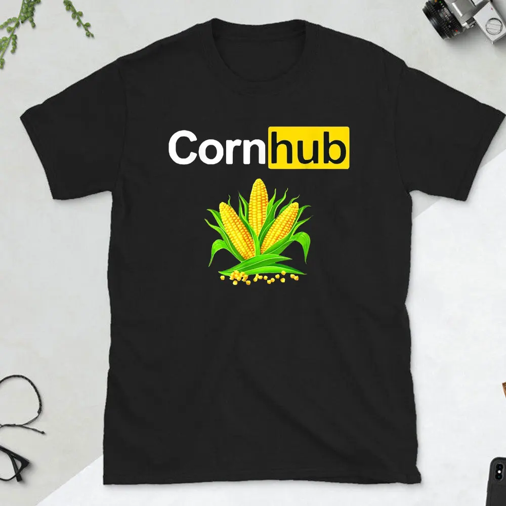 NEW LIMITED Funny CornHub It's Corn It Has The Juice T-Shirt Summer Fashion Casual Short-sleeved Cotton Shirt for Men and Women