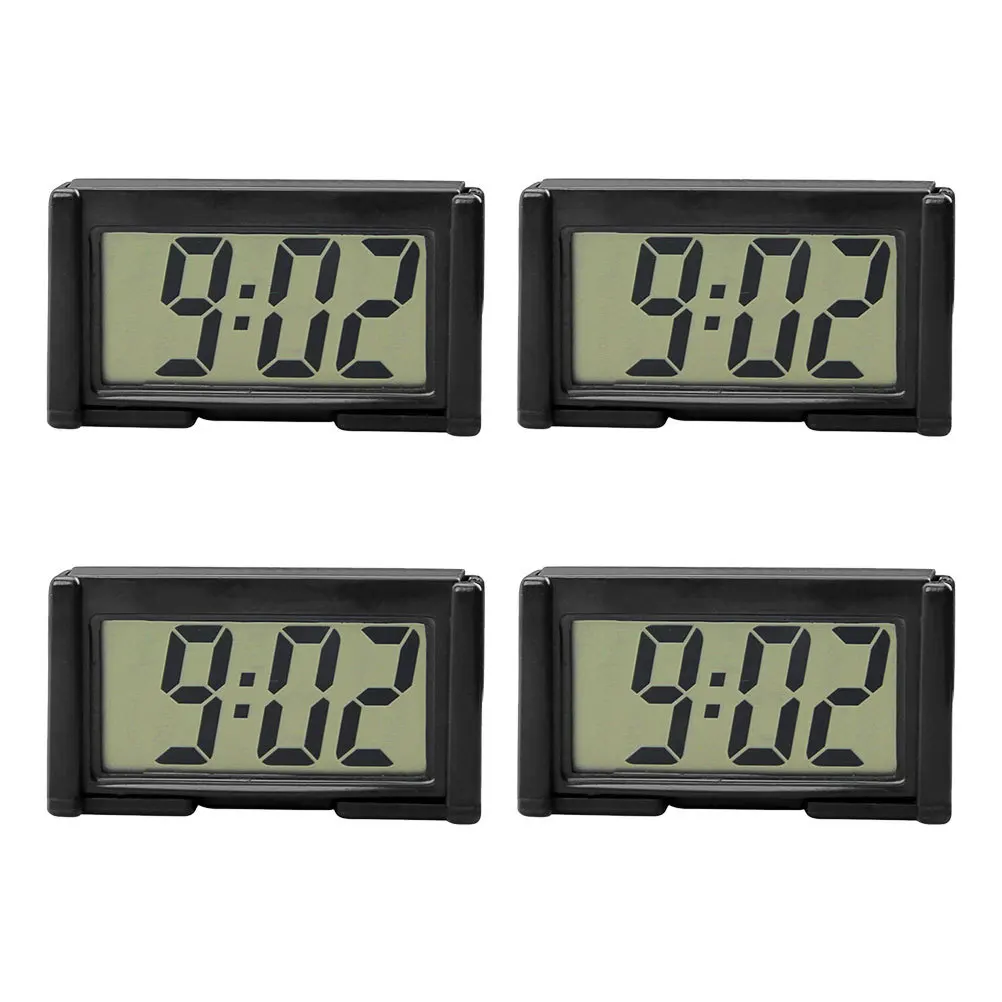 

4Pcs Car Electronic Digital Clock Dashboard Mini Vehicle Clock Plastic Durable for Auto Table Car Digital Clocks