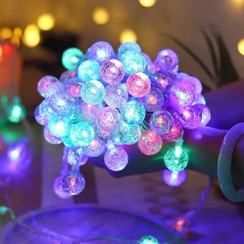 1,5-10m LED Kristall kugel Girlande Lichterketten Innen dekor Urlaub Weihnachts lampe 10/20/LED Lichterketten batterie betrieben – Detail 3