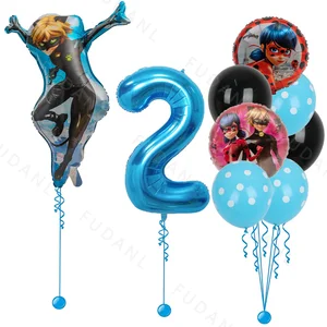 9 PCs Ladyborn Girl Liebesballons rote Zahlen farbige Party Dekoration Ballon 12 Hauptverkäufe Lady Bug Geburtstagdekoration - №7