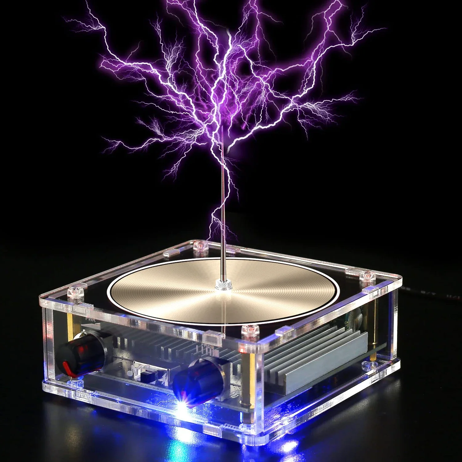 2024 NEW Mini Tesla Music Coil Bluetooth Compatible AC110-240V Palm Tesla Coil 10cm High Frequency Voltage Pulse arc Generator