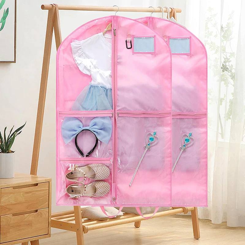 Saco de vestuário de dança pendurado, saco de trajes à prova dwaterproof água de 40 Polegada para viagens, saco de roupas com 6 bolsos para dança, esportes, patinação