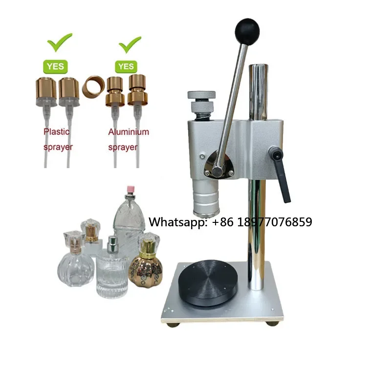 Perfume Bottle Capping Machine For Small Business, For Manual Perfume Packaging Glass And Plastic Pump Sealing Both Bottle