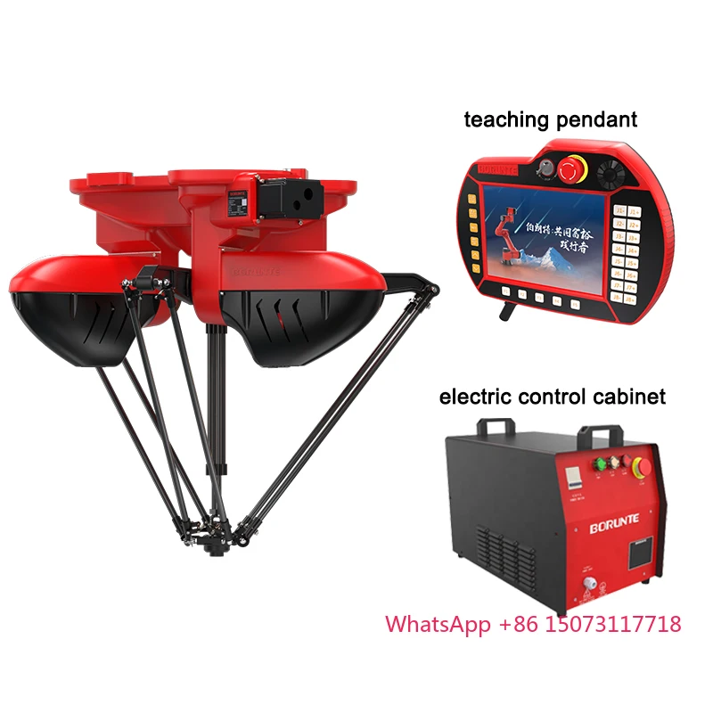 BORUNTE 4 محور روبوت 3 كجم حمولة دلتا روبوت مع نظام بصري لتغليف وفرز المنتج