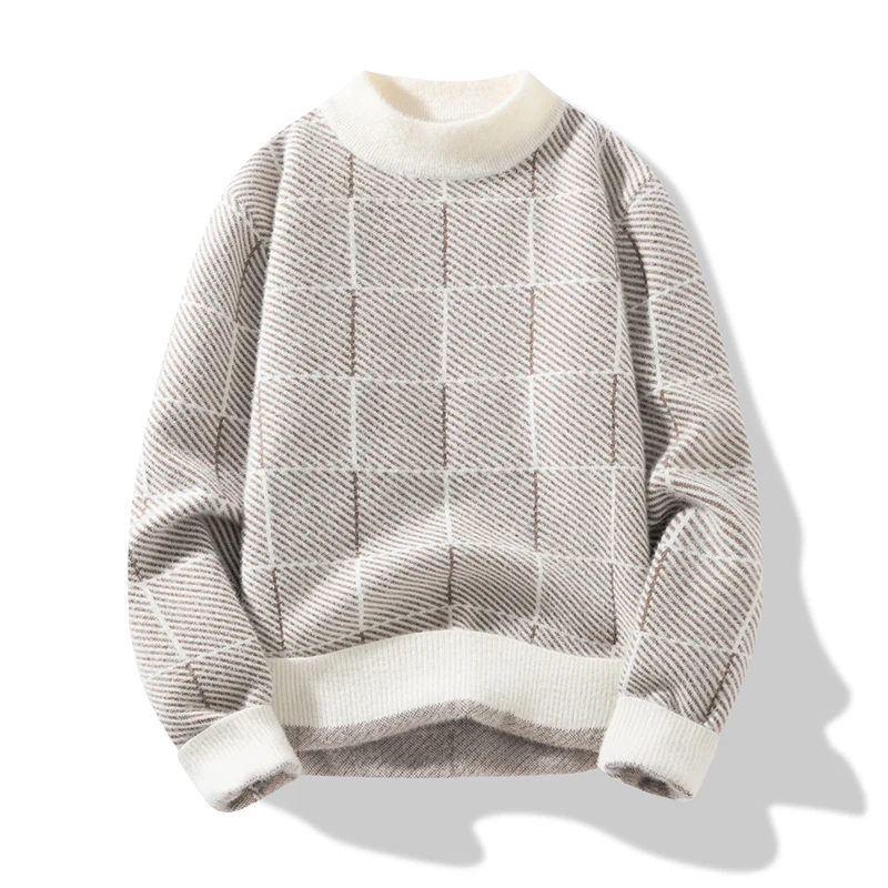 Men's Streetwear Spring Pullovers Men's Clothing Knit Sweater Warm Casual Hombre Fashion Autumn Solid Male Sweat-shirt Warm