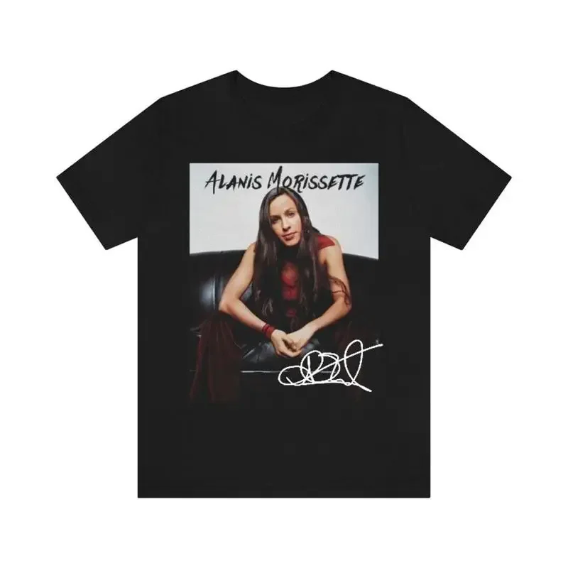 Rare Alanis Morissette For Fans Cotton Black Full Size T Shirt C246