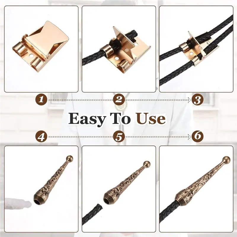 Bolo Tie Findings Kit, Bolo Tie Accessories For DIY Western Necklace Jewelry Making A