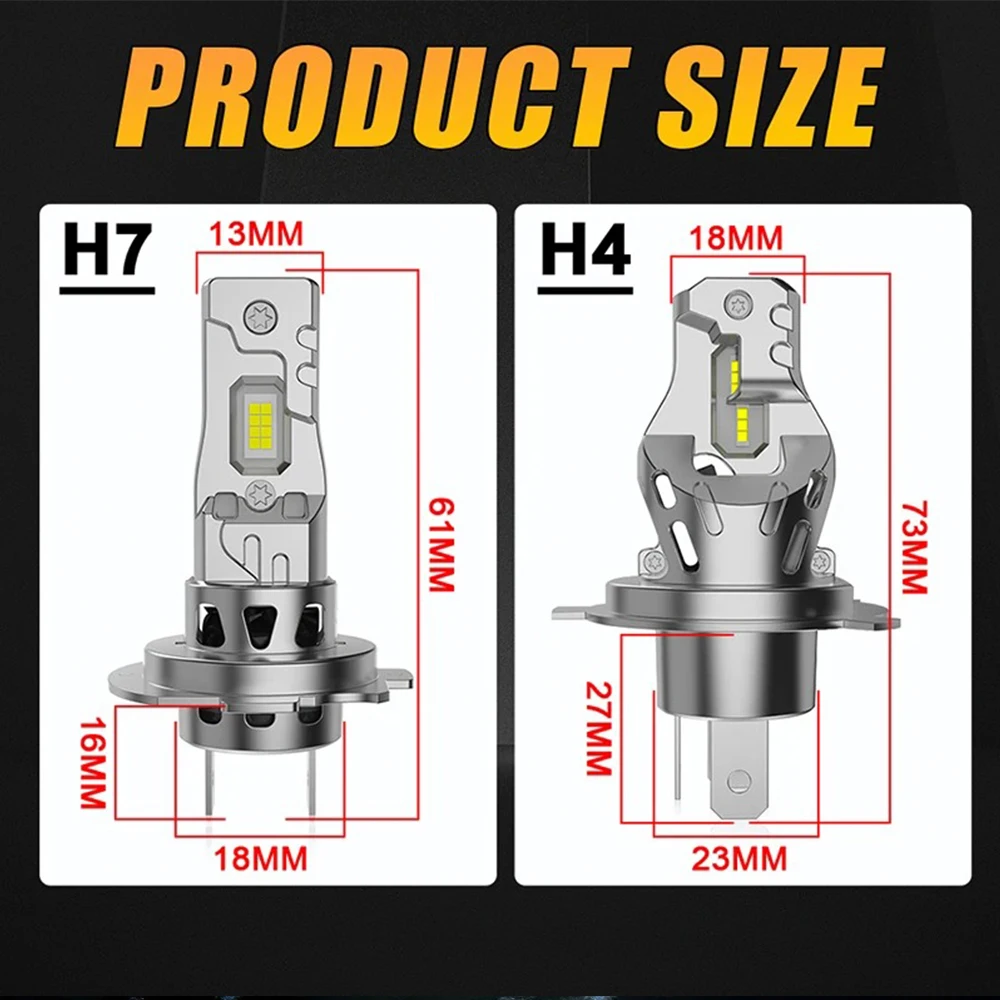 Żarówki LED H7 do reflektorów samochodowych Canbus 1800W, samochodowe, 16 chipów, H4 LED, reflektor, lampa przeciwmgielna, światła drogowe i mijania, światła do jazdy dziennej, 12V