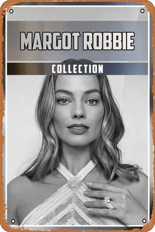 Margot Robbie (Acting) Retro Metal Sign for Garden Club Outdoor Indoor Home Wall Decorative 8x12 inch