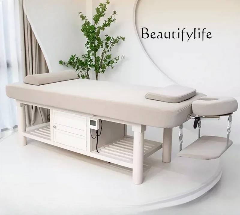 Special solid wood latex physiotherapy bed for beauty salons Multifunctional massage bed