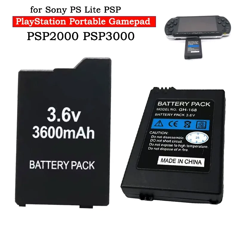

New 3.6V 3600mAh Lithium Battery Pack for Sony PSP2000 PSP3000 PSP-S360 PlayStation Portable Gamepad Rechargeable Cells