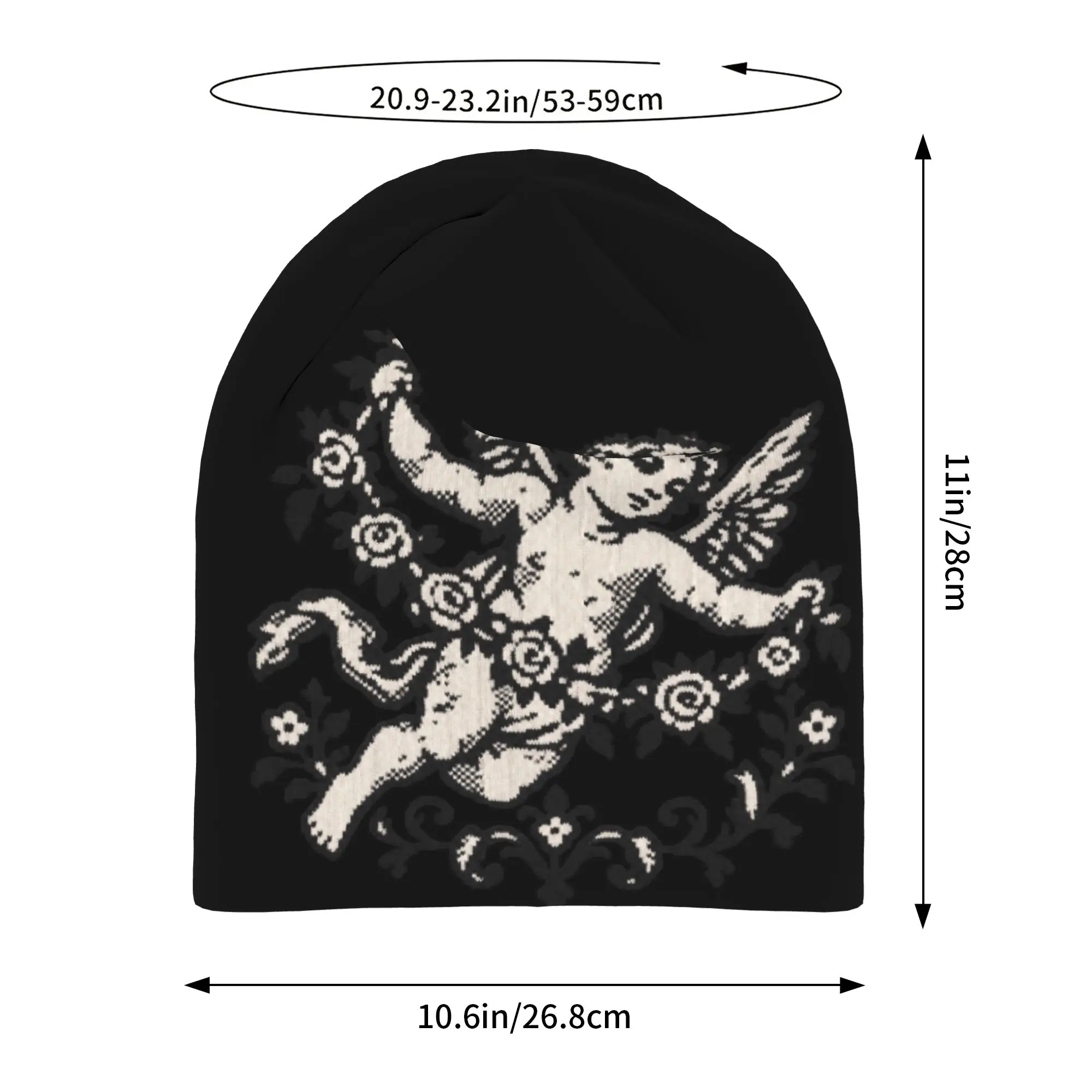 Autumn Styles Bonnet  Men Women's Thin Hat Flying Angel With Flowers Graphic Fall Cap Street Skullies Beanies Caps