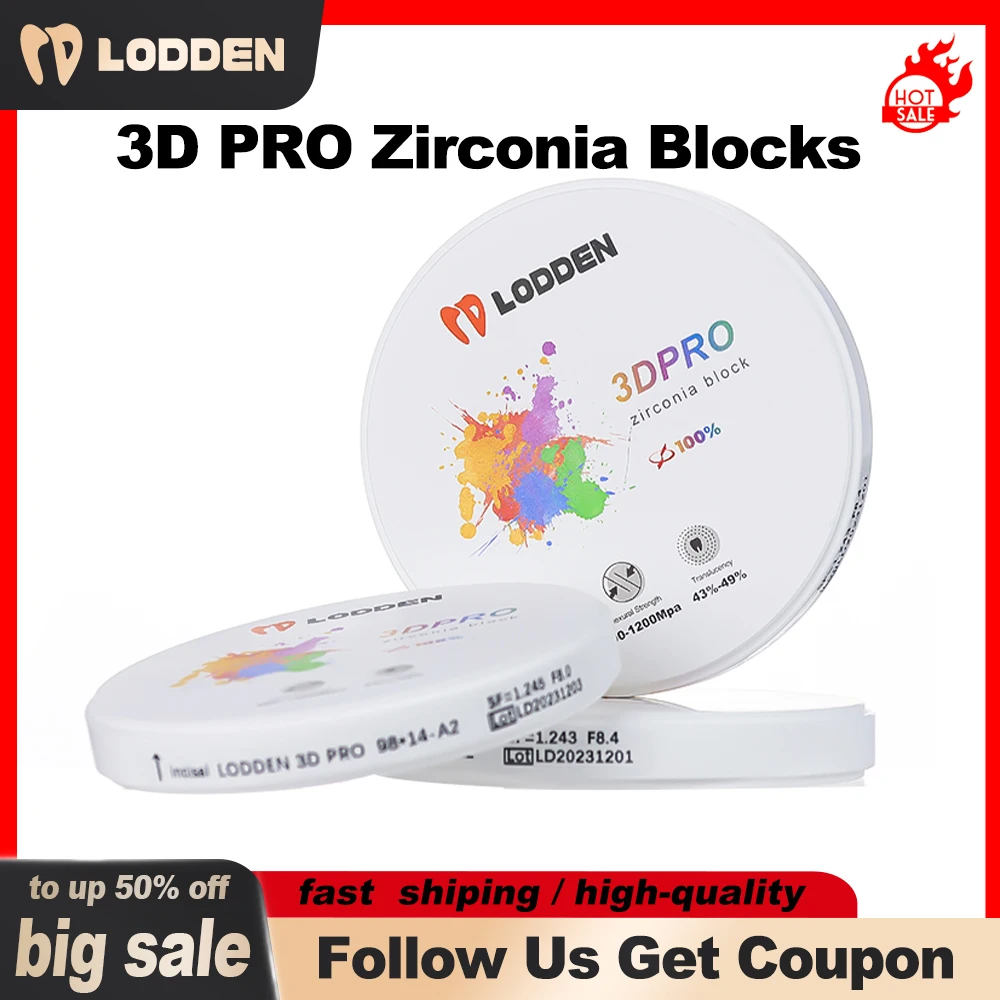 

Zirconia Blocks Disc Dental Multilayer Gradient 3D PRO Dental-lab Consumable 98mm 10-25mm CAD CAM Cost-effective