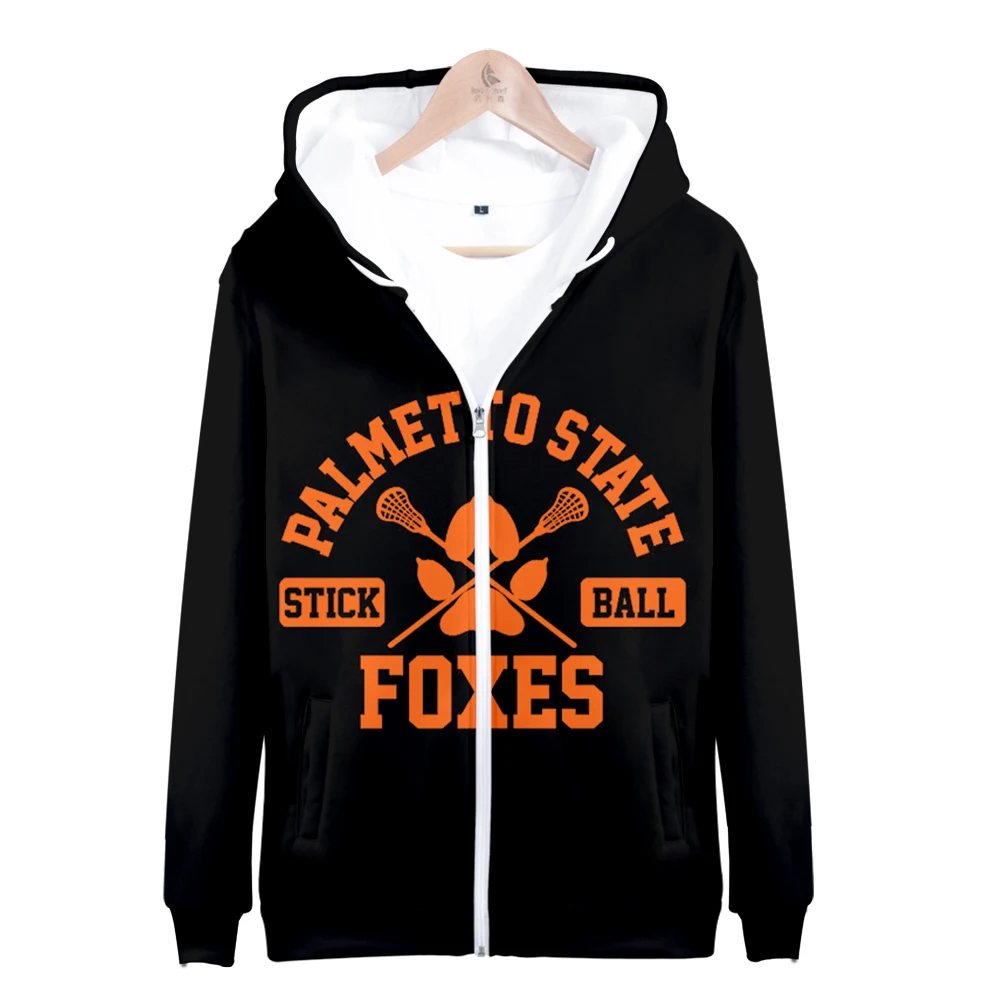 Men Hoodie Kaus Zip-Up 3D The Foxhole Court Pakaian Populer Bertudung Ritsleting Fashion Kasual High Street Keren