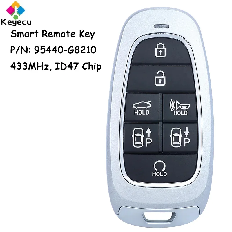 

KEYECU Replacement Smart Remote Control Car Key With 7 Buttons 433MHz ID47 Chip for Hyundai Grandeur 2019-2023 Fob 95440-G8210
