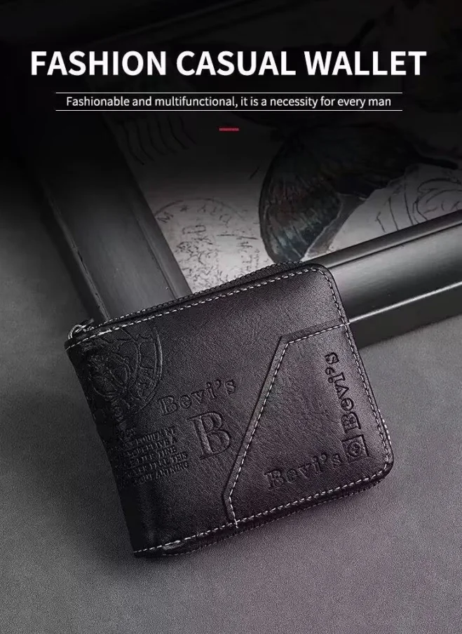 Trendy Spleißen Mode PU Retro Wachs Öl Leder Kurzen Stil männer Brieftasche Münze Kurzen Stil männer Karte Clip brieftasche – Detail 9