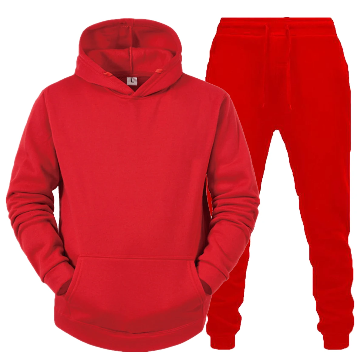 Tracksuit Set 2Pcs Sportswear Solid Color Men\'s Hooded Sweatshirt+pants Pullover Hooded Sweatshirt Sportswear Set Casual Suits