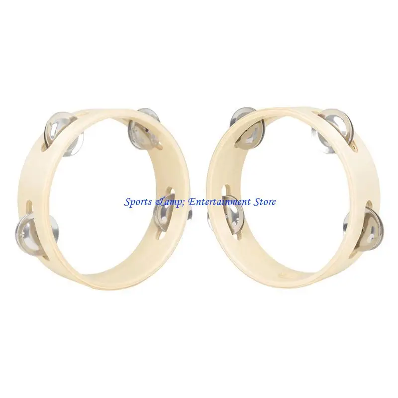 G7NF 6inch Round Handbell Single Row Tambourine Handheld Musical Tambourine