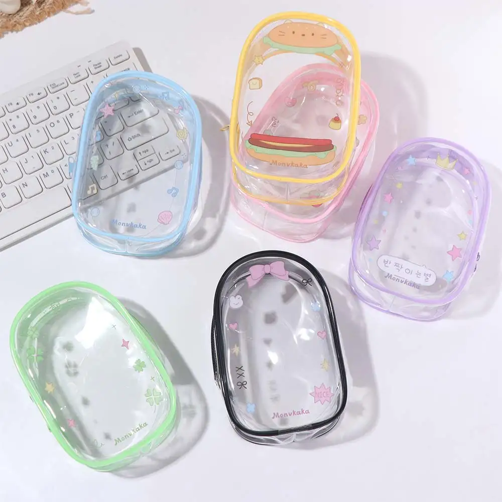 

Cartoon Design 10cm Transparent Doll Bag Clear Zipper Doll Storage Bag PVC Cute Outdoor Doll Display Bag Storage Bag