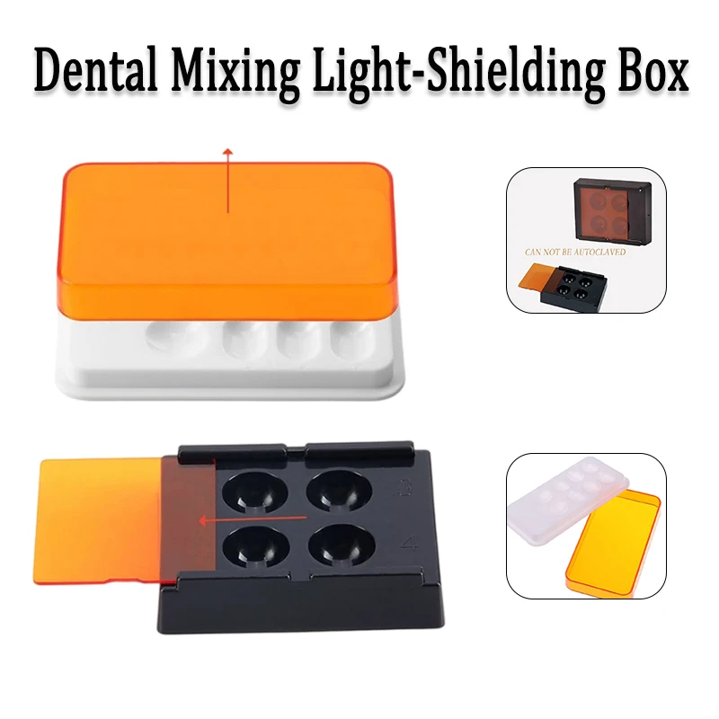 4/8 Holes Dental Palette Light-Shielding Box Dental Resin Shade Light Storage Box  Dental Lab Equipment