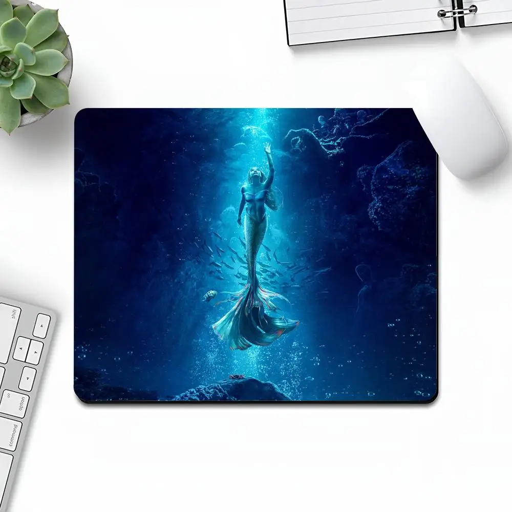 The Little Mermaid Mouse Pad Art Gaming Gamer Small Rubber Locking Edge Pearlescent Large Computer MousePad Laptop Desk Pad